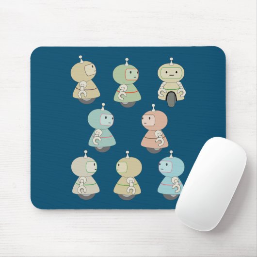 Niedliche Robot-Illustration Mousepad (Mit Mouse)