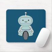 Niedliche Robot-Illustration Mousepad (Mit Mouse)