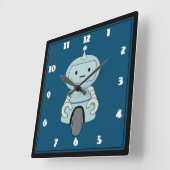 Niedliche Robot-Illustration Quadratische Wanduhr (Winkel)