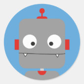 Niedliche Robot-Sticker Runder Aufkleber (Vorderseite)