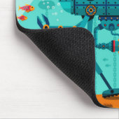 Niedliche Robot Underwater Scene Mousepad (Ecke)