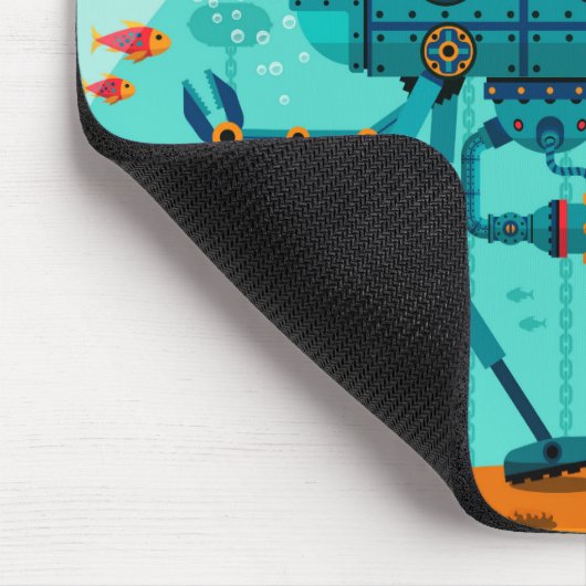 Niedliche Robot Underwater Scene Mousepad (Ecke)