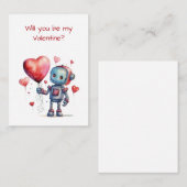 Niedliche Robot Valentine Class Exchange-Flachkart Mitteilungskarte (Vorne/Hinten)