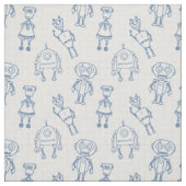 Niedliche Roboter (blau und weiß) Stoff (Muster)