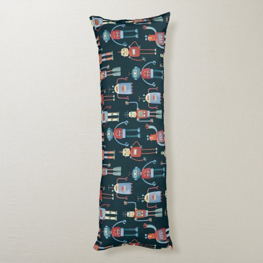 Niedliche Roboter dunkel Seitenschläferkissen (Rückseite (Vertikal))