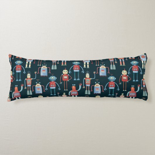 Niedliche Roboter dunkel Seitenschläferkissen (Vorderseite)