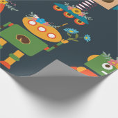 Niedliche Roboter für Kinder Geschenkpapier (Ecke)