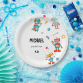 Niedliche Roboter Geburtstagspapierplatte Pappteller (Party)