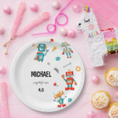 Niedliche Roboter Geburtstagspapierplatte Pappteller (Party)