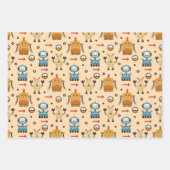 Niedliche Roboter Geschenkpapier Set (Vorderseite 3)