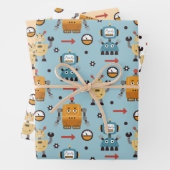 Niedliche Roboter Geschenkpapier Set (Beispiel)