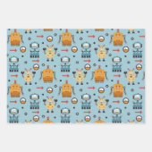 Niedliche Roboter Geschenkpapier Set (Vorderseite)