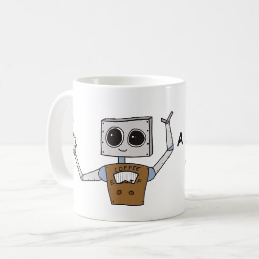 Niedliche Roboter-Kaffeetasse Kaffeetasse (Vorderseite Links)