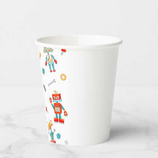 Niedliche Roboter Pappbecher (Links)