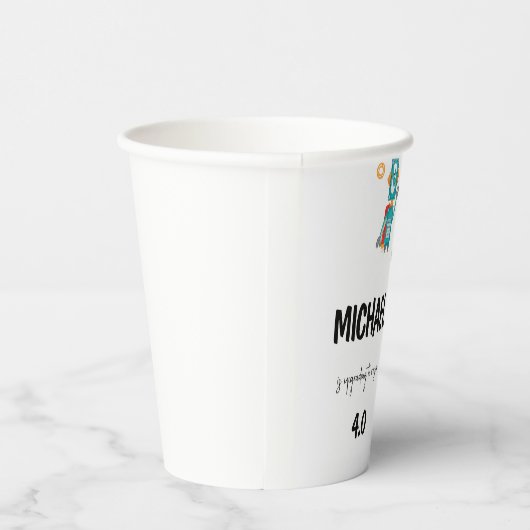 Niedliche Roboter Pappbecher (Rechts)