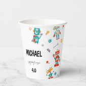 Niedliche Roboter Pappbecher (Vorderseite)