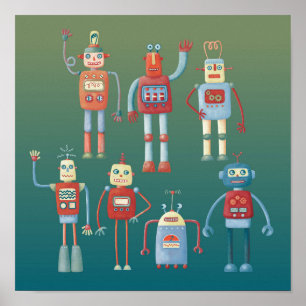 Niedliche Roboter Poster
