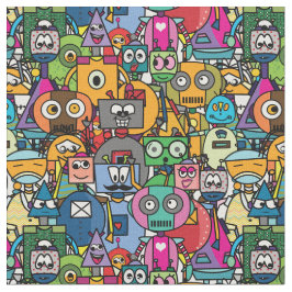 Niedliche Roboter XL Stoff