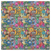 Niedliche Roboter XL Stoff (Muster)