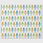 Niedliche roboterfarbige Schleifpapier Geschenkpapier (Flach)