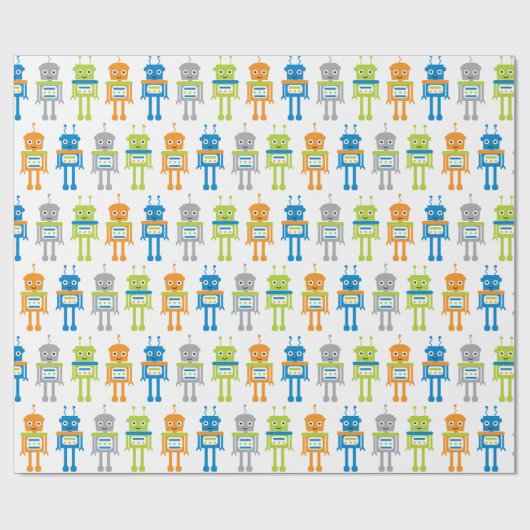 Niedliche roboterfarbige Schleifpapier Geschenkpapier (Flach)