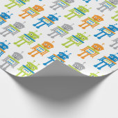 Niedliche roboterfarbige Schleifpapier Geschenkpapier (Ecke)