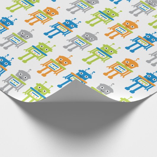 Niedliche roboterfarbige Schleifpapier Geschenkpapier (Ecke)