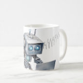 Niedliche Roboterkodierung mit einem Laptop Kaffeetasse (VorderseiteRechts)