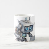 Niedliche Roboterkodierung mit einem Laptop Kaffeetasse (Mittel)