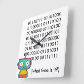 Niedliche Roboteruhr - Binär Quadratische Wanduhr (Winkel)