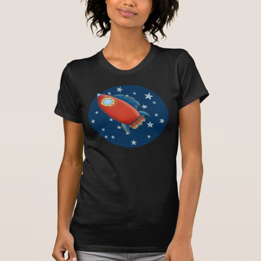 Niedliche Rocket- u. Stern-Damen-T - Shirts (Vorderseite)