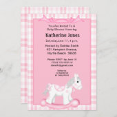 Niedliche Rocking Horse Kinderdusche Einladung (Vorne/Hinten)