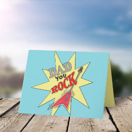 Niedliche Rock'n'Roll-Gitarre zum Vater eines Vate Karte