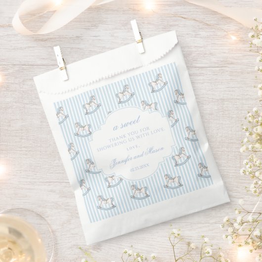 Niedliche Rockpferde Babydusche Danke Geschenktütchen (Ausgeschnitten)