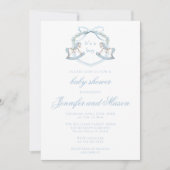 Niedliche Rockpferde mit klassischer Babydusche Einladung (Vorderseite)