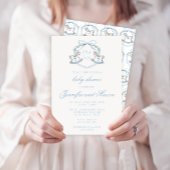 Niedliche Rockpferde mit klassischer Babydusche Einladung