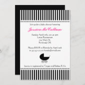 Niedliche Roller Silhouette Girl Babydusche Einladung (Vorne/Hinten)