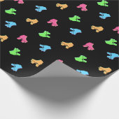 Niedliche Roller Skate Derby Pattern Black Geschenkpapier (Ecke)