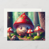 Niedliche Rollstühle im Wald, viel Glück Postkarte (Vorne/Hinten)