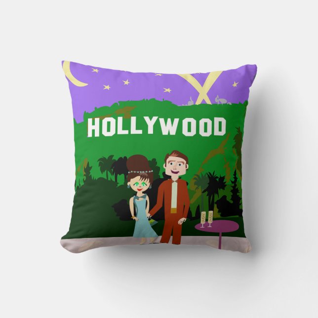 Niedliche Romantik Hollywood Retro Art Kissen (Vorderseite)