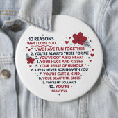 niedliche romantische 10 Gründe Liebe Sie Valentin Button (Beispiel)