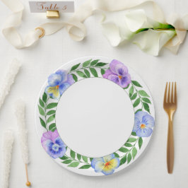 Niedliche romantische Aquarell-Blume Geburtstagspa Pappteller