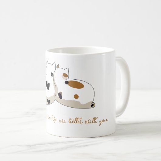 Niedliche Romantische Beste Dinge im Leben mit Ihn Kaffeetasse (VorderseiteRechts)