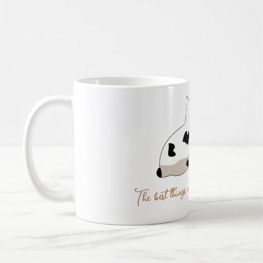 Niedliche Romantische Beste Dinge im Leben mit Ihn Kaffeetasse (Links)