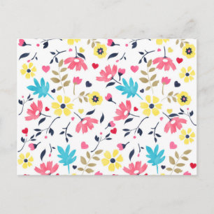 Niedliche romantische Blume Herz Aquarellfarbe Postkarte