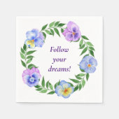 Niedliche romantische Blume Wasserfarben Geburtsta Serviette (Vorderseite)