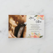 Niedliche romantische Blumenschrift 2 Foto Hochzei Einladung (Innenseite)