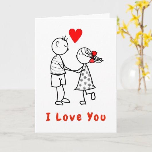 Niedliche romantische Coupé mit Text - I Liebe Sie Karte (Gelbe Blume)