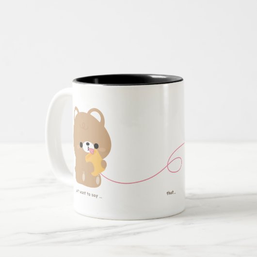 Niedliche romantische Couple-Liebe Zweifarbige Tasse (Vorderseite Links)