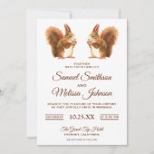 Niedliche romantische Eichhörnchen zum Hochzeitsem Einladung (Vorderseite)